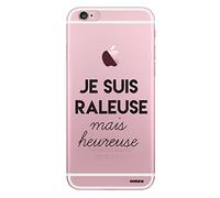 Evetane Cover compatibile con iPhone 6/6S trasparente rigida rigida rigida ma felice scrittura, motivo alla moda