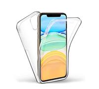 Evetane - Cover in silicone compatibile con iPhone 11 - Protezione integrale 360, sottile e trasparente - Cover anteriore e posteriore - Alta resistenza - Trasparente