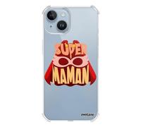 Evetane - Cover in silicone compatibile con iPhone 14 - Protezione morbida e rinforzata - Angoli antiurto - Sottile e trasparente - Cover posteriore - Super Mamma