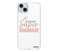 Evetane - Cover in silicone compatibile con iPhone 15 Plus - Protezione integrale 360, sottile e trasparente - Cover anteriore posteriore - Alta resistenza - Io sono una super mamma