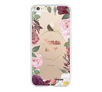 Evetane - Cover in silicone compatibile con iPhone 6/6S - Protezione morbida, ultra resistente - sottile e trasparente - Cover posteriore - Cuore Mamma d'amore