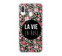 Evetane - Cover in silicone compatibile con Samsung Galaxy A40 - Protezione integrale 360, sottile e trasparente - Cover anteriore e posteriore - Alta resistenza - La vita in rosa