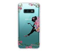 Evetane - Cover in silicone compatibile con Samsung Galaxy S10e - Protezione integrale 360, sottile e trasparente - Cover anteriore e posteriore - alta resistenza - Fata floreale