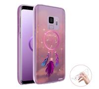 Evetane - Cover in silicone compatibile con Samsung Galaxy S9 - Protezione integrale 360, sottile e trasparente - Cover anteriore e posteriore - alta resistenza - cattura sogno rosa