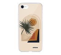 Evetane Cover morbida in silicone resistente, ultra sottile, trasparente, palma e sole, per iPhone 7/8/ iPhone SE 2020