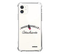 Evetane Custodia compatibile con iPhone 11 angoli in silicone antiurto solida protezione completa resistente trasparente Mademoiselle attaccando design di scrittura alla moda