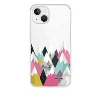 Evetane Custodia compatibile con iPhone 13 Mini 360 Full Cover anteriore posteriore resistente sottile custodia solida trasparente Mountain Design