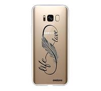 Evetane Custodia compatibile con Samsung Galaxy S8, in morbido silicone resistente, ultra sottile, trasparente, design Love Life, alla moda