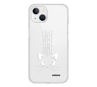 Evetane - Custodia in silicone compatibile con iPhone 13 Mini - Protezione completa 360, sottile e trasparente - Cover anteriore e posteriore - Alta resistenza - Perli Pop Cat