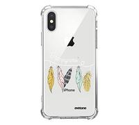 Evetane Custodia per iPhone X/XS compatibile con iPhone X/XS in silicone antiurto angoli forte protezione completa resistente trasparente felicità moda scrittura design