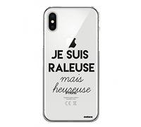 Evetane Custodia rigida trasparente per iPhone X/XS resistente ma felice con scritte alla moda