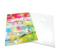 EVG 10 Fogli A4 Trasparenti/Lucidi Autoadesivi in Vinile, Carta da Stampa ad Alta Risoluzione per Stampanti a Getto d'Inchiostro, Carta Adesiva per Cartelli, Adesivi per Bambini e Progetti Fai da Te
