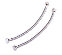 EVG Coppia di connettori per tubi flessibili da 1/2" x 1/2" BSP 600 mm - Tubi flessibili di ricambio fai da te per caldaie, lavandini e lavabi - 304 Tubi flessibili intrecciati in acciaio inox