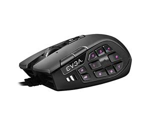 EVGA X15 MMO Gaming Mouse, 8k, Wired, Black, Customizable, 16,000 DPI, 5 Profiles, 20 Buttons, Ergonomic 904-W1-15BK-K3