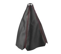 EVGATSAUTO Copristivale ghetta cambio coperchio pomello del cambio universale in pelle PU nera lucida, punto rosso, stivale di protezione antipolvere del pomello del leva