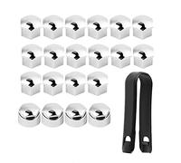 EVGATSAUTO Dado della Ruota Copriruota, Ruota Nera 20pcs 17mm Dado ad Alette Car Auto Vite Protezione antifurto Coperchio Antipolvere Cappucci protettivi Kit Tappo[Argento]