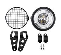 EVGATSAUTO Faro a LED per moto, Faro da moto a LED da 6,5 "Coperchio per montaggio laterale con griglia per faro con staffa per faro a montaggio laterale Cafe Racer