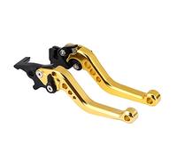 EVGATSAUTO Maniglia della leva del freno, coppia di 22 mm 7/8 "Materiale in lega di alluminio CNC Tamburo della frizione del motociclo Maniglia della leva del freno corta (Giallo)