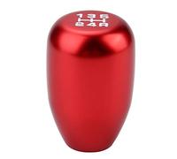 EVGATSAUTO Pomello del Cambio, Manopola del Cambio Manuale a 5 Marce Leva del Cambio con 3 Adattatori (8 mm/10 mm/12 mm) (Rosso)