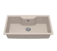 EVHOC Lavello da Cucina Sopratop 1 Vasca 86x 50 cm, Avena, TONDO L