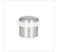 EVI Herrajes | Fermaporta | 28 x 30 mm | Base filettata | Gomma Bianca | Acciaio Inox | Finitura Opaca | Compresi vite + tassello di fissaggio | Mod. I-20228BCBAM