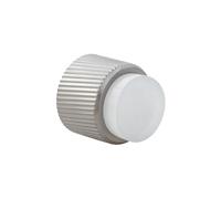 EVI Herrajes | Fermaporta a parete di design - Lineare zigrinato - 28x28 mm - Acciaio inox - Gomma bianca - Montaggio adesivo e a vite