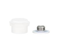 EVI Herrajes | Fermaporta | acciaio inossidabile | 24 x 20 mm | Base filettata avvitata | laccato bianco | Include vite + tassello di fissaggio | mod. I-19924-BCBBL