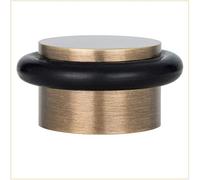 EVI Herrajes | Fermaporta Adesivo | Ø28 x 20 mm | Finitura in Ottone Pelle Invecchiata con Gomma Protettiva | Per interni ed esterni| I-103CU-