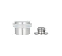 EVI Herrajes | Fermaporta adesivo o con vite | 28 x 21 mm | gomma bianca | acciaio inossidabile | Include base filettata adesiva + vite + tassello di fissaggio | Mod. I-199-BDUAL