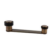 EVI Herrajes | Fermaporta con fermo gireole| Per porta fino a 100mm di spessore|Ottone con finitura in Pelle e Gomma Nera di Silicone| Compresi utensile, vite + tassello di fissaggio| I-253CU