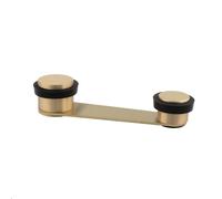 EVI Herrajes | Fermaporta con fermo gireole| Per porta fino a 50mm di spessore |Ottone Opaco con Gomma Nera di Silicone Naturale | Fissaggio adesivo o con vite+tassello| I-164DUALLMT