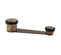 EVI Herrajes | Fermaporta con fermo gireole| Per porta fino a 70mm di spessore|Ottone con finitura in Pelle e Gomma Nera| Compresi utensile, vite + tassello di fissaggio| I-152DUALCU