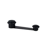 EVI Herrajes | Fermaporta con fermo girevole nero | acciaio inox laccato nero - gomma nera | fessura utile 70 mm di spessore | fissaggio adesivo o con vite+tassello | mod. I-152DUALNG