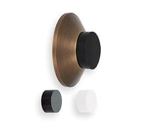 EVI Herrajes | Fermaporta da parete | 45x17mm | Ottone invecchiato | Forma conica | Due gommini inclusi | Installazione con adesivo o vite | Mod. 26045