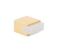 EVI Herrajes | Fermaporta da pavimento - Design quadrato | 20 x 14 mm | Ottone satinato opaco - Gomma bianca | Montaggio adesivo | I-197/14