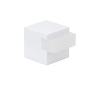 EVI Herrajes | Fermaporta da pavimento - Design quadrato | 20 x 20 mm | Acciaio - Laccato bianco | Montaggio adesivo | I-197/20