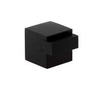 EVI Herrajes | Fermaporta da pavimento - Design quadrato | 20 x 20 mm | Acciaio - Laccato nero | Montaggio adesivo | I-197/20