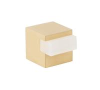 EVI Herrajes | Fermaporta da pavimento - Design quadrato | 20 x 20 mm | Ottone opaco - Gomma bianca | Montaggio adesivo | I-197/20