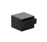 EVI Herrajes | Fermaporta da pavimento - Design quadrato | 25 x 20 mm | Acciaio - Laccato Nero | Montaggio Adesivo | I-197/25