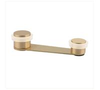 Fermaporta girevole | Fissaggio adesivo o con vite+tassello | Per porta fino a 50 mm di spessore | ottone | EVI Hardware (Laton Mate - Gomma Bianca)