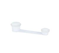 EVI Herrajes | Fermaporta girevole bianco | acciaio inox laccato bianco - gomma bianca | fessura utile 70 mm di spessore | fissaggio adesivo o con vite + tassello | mod. I-152DUALBL
