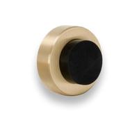 EVI Herrajes | Fermaporta para Instalazzione Murale | 35 x 18 mm | De Ottone | Gomma Nera | Ammortizzatore Paracolpi | per Maniglie | 2 Modes d’Instalazzione | I-25435TPMLMT