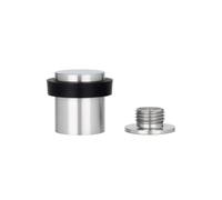 EVI Herrajes | Fermaporte - Base filettata | Ø20 x 25 mm |Acciaio Inox Finitura Opaca con Gomma Nera di Silicone Naturale | Compresi utensile, vite + tassello di fissaggio| I-181