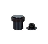 EVI Herrajes | Fermaporte - Base filettata | Ø20 x 25 mm |Acciaio Inox Laccato Nero con Gomma Nera di Silicone Naturale | Compresi utensile, vite + tassello di fissaggio| I-181