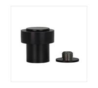 EVI Herrajes | Fermaporte - Base filettata| Ø24 x 35 mm |Acciaio Inox Finitura laccata Nera con Gomma Nera di Silicone Naturale | Compresi utensile, vite + tassello di fissaggio| I-181