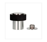 EVI Herrajes | Fermaporte - Base filettata | Ø24 x 35 mm |Acciaio Inox Finitura Opaca con Gomma Nera di Silicone Naturale | Compresi utensile, vite + tassello di fissaggio| I-181
