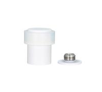 EVI Herrajes |Fermaporte - Base filettata| Ø24 x 35 mm |Acciaio Inox Laccato Bianco con Gomma Bianca di Silicone Naturale | Compresi utensile, vite + tassello di fissaggio| I-181