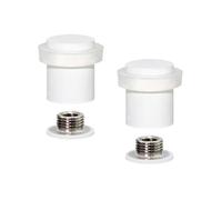 EVI Herrajes | Pack con 2 Fermaporte| Ø20 x 25 mm |Acciaio Inox Laccato Bianco con Gomma Bianca di Silicone Naturale | Compresi utensile, vite + tassello di fissaggio| I-181