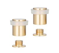 EVI Herrajes | Pack con 2 Fermaporte| Ø20 x 25 mm |Ottone Opaco con Gomma Bianca di Silicone Naturale | Compresi utensile, vite + tassello di fissaggio| I-180