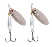 Evia Popper Cucchiaino da Pesca Modello 15 Numero 3 Colore Argento 15 Grammi con Amo Triplo con Morte (2 Pezzi) [H15M3PZ]